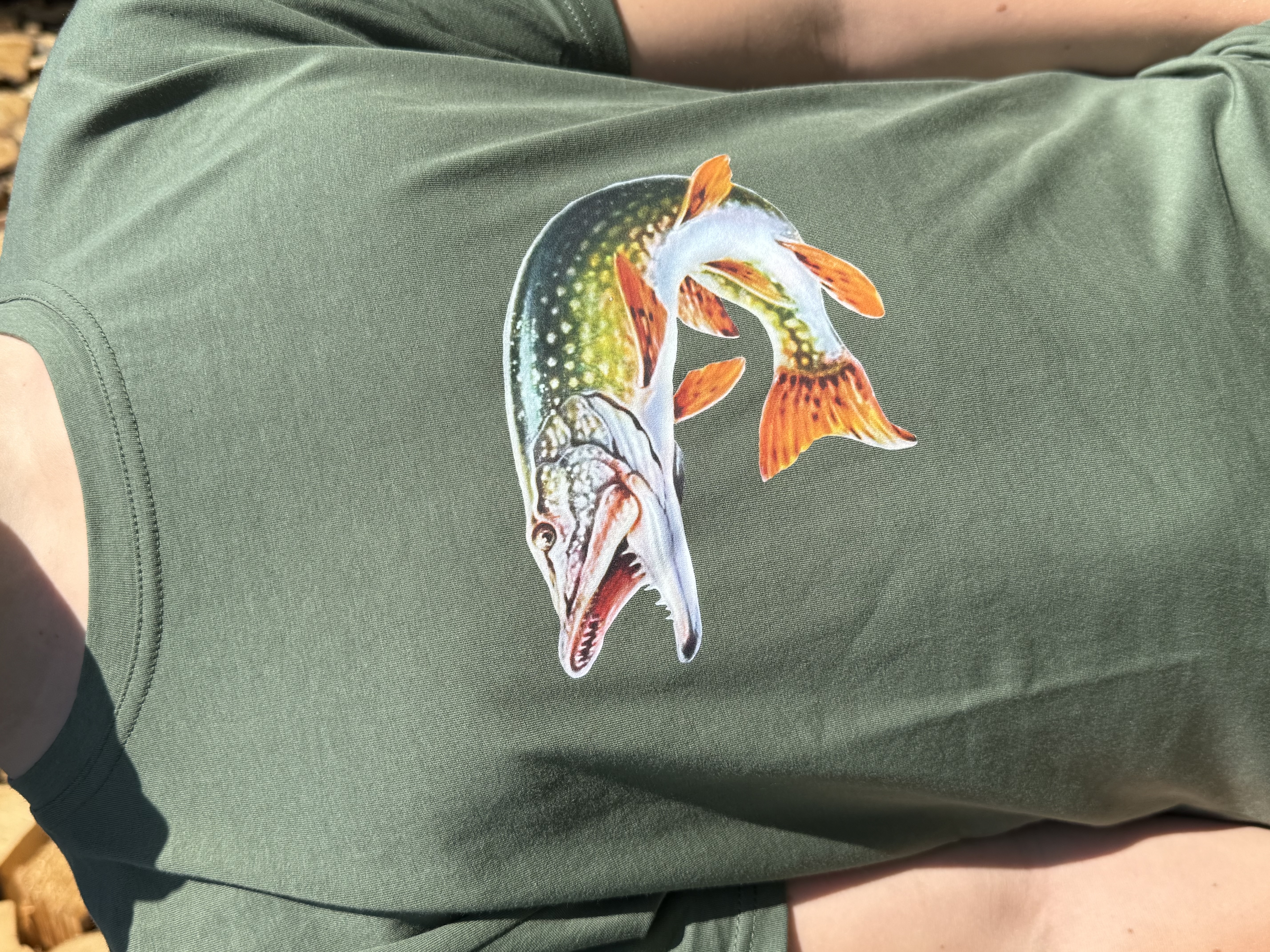 Dětské tričko s krátkým rukávem - potisk štika 