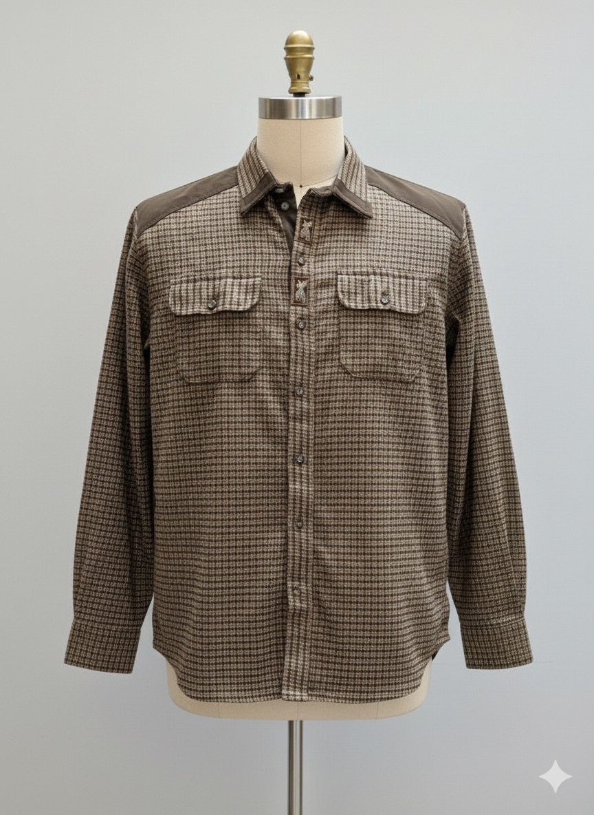 Pánská flanelová košile - hnědá